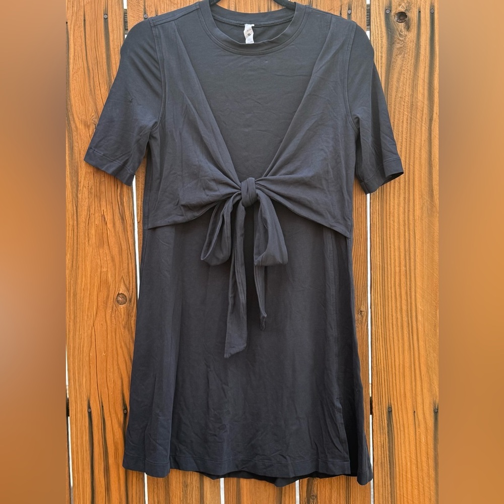 Black Lululemon Cotton Wrap-Front T-Shirt Dress - Size 2